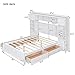 Harper & Bright Designs White Full Platform Bed with All-in-One Cabinet and Shelf Modern Wooden Full Beds with 4 Storage Drawers, Full Size Bed Frame for Bed Room, No Box Spring Needed