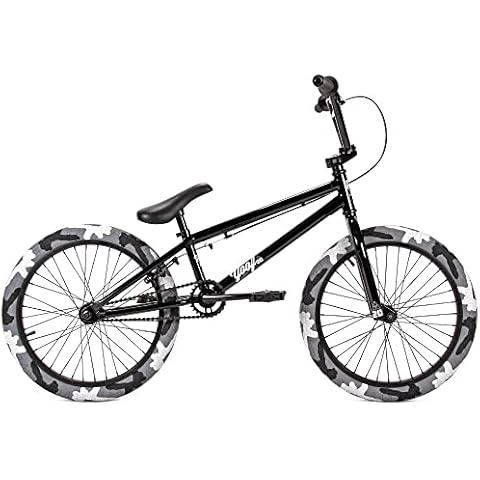 Jet BMX Yoof 20" BMX Bike - Gloss Black with Grey Camo Tyres Cover