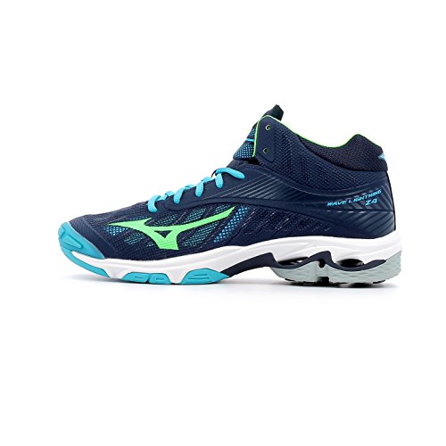 Mizuno Wave Lightning Z4 Mid, Scarpe Uomo, Dressblues/Greengecko/Peacockblue, 45 EU