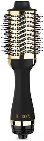HOT TOOLS 24K Gold Blow Dryer Brush, Round Brush Blow Dryer for Salon-Worthy Blowouts in One Step, Fast Styling & Long-Lasting Results