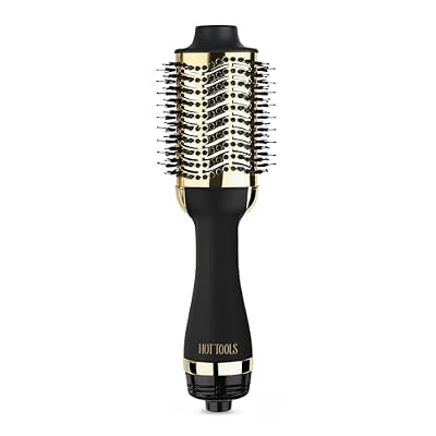 HOT TOOLS 24K Gold Blow Dryer Brush, Round Brush Blow Dryer for Salon-Worthy Blowouts in One Step, Fast Styling & Long-Lasting Results