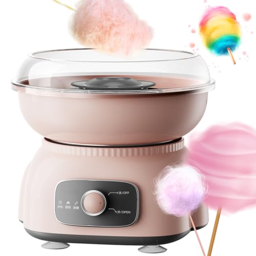 Máquina de algodón de azúcar, 500 W con cuenco para prevención de salpicaduras, diseño extraíble y lavable, perfecta para reuniones, bodas, familiares y fiestas de cumpleaños