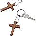 Bright Creations 50-Pack Mini Wooden Cross Keychains Bulk for Party Favors, Necklace and Bracelet Charms for Jewelry Making (1.2x1.7 in)