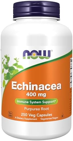 NOW Foods Supplements Echinacea Purpurea Root 400mg Immune System Support, 250 Veg Capsules by NOW Foods