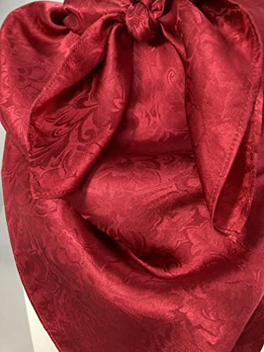 Yellowstone Wild Rag Western Bandana Scarf 100% Silk 35" Jacquard Red3
