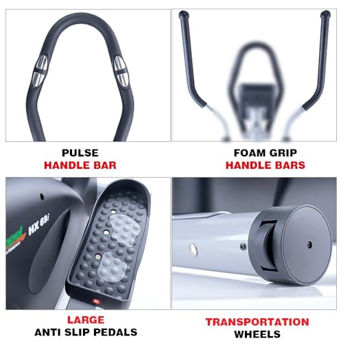 Image of Propel HX 69i Silent Elliptical Cross Trainer for Home | 7 Kg Flywheel | 16 inch Extended Natural Stride | 8-Level Magnetic Resistance | 120 Kg Capacity | LCD Display | Pulse Sensors | Anti-Slip Pedals