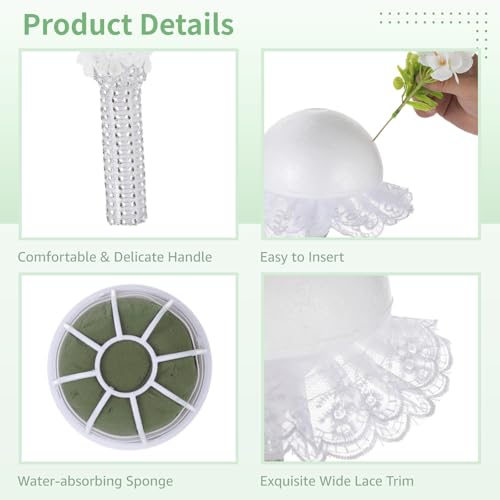 Cage à fleurs artificielles avec strass pour mariée stable