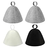 4 Stück Saunahut, Saunahut Herren,Sauna Mütze Atmungsaktiv, Sauna Hut Kopfschutz,Saunahut Damen Geeignet für Alle Altersgruppen, Geeignet für Sauna, Spa, Badezimmer (Schwarz, Weiß und Grau).