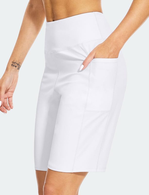 Blouty Women's 9" Bermuda Long Shorts with Pockets High Waisted Knee Length Shorts for Women Workout Athletic Casual - Image 4