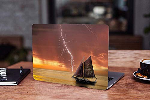 Image of GalaxsiaTM Boat in Storm Vinyl Laptop Skin /Sticker /Cover /Decal Compatible for Any 17 inch-17.3 inch Inches Laptop (Hp /Dell /Sony /Acer /Lenovo /Asus. Etc) Or Notebook.