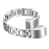 bayite Metal Bands Compatible with Fitbit Alta and Alta HR, Set with Rhinestone, Stainless Steel Silver