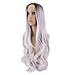 Produktbild Europäische und amerikanische Perücken, langes lockiges Haar, gefärbte Perücke, Pony, schwarz verlaufende silberweiße Perücke