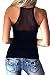 Mitario Femiego Womens Sexy Slim Fit See-Through Gauze Low-Cut Bodycon Tank Party Clubwear Shirt Balck M