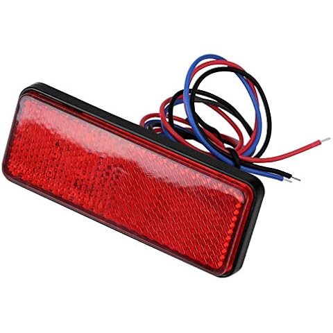 Led Rear Tail Lights Motorcycle -- Motorcycle Drl Led Reflector Universal Motorcycle Scooter Moped Rectangle Led Reflector Tail Brake Light Stop Lamp Red Rear Fog Lights For Cars Led Tail Lights Cover