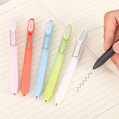 Aihao Retractable Gel Pens, Black Ink, Fine Point 0.5Mm, 12 Pack, Comfort Grip For Smooth Writing, Journaling, Note Taking, No Bleed & Smear #TOP4