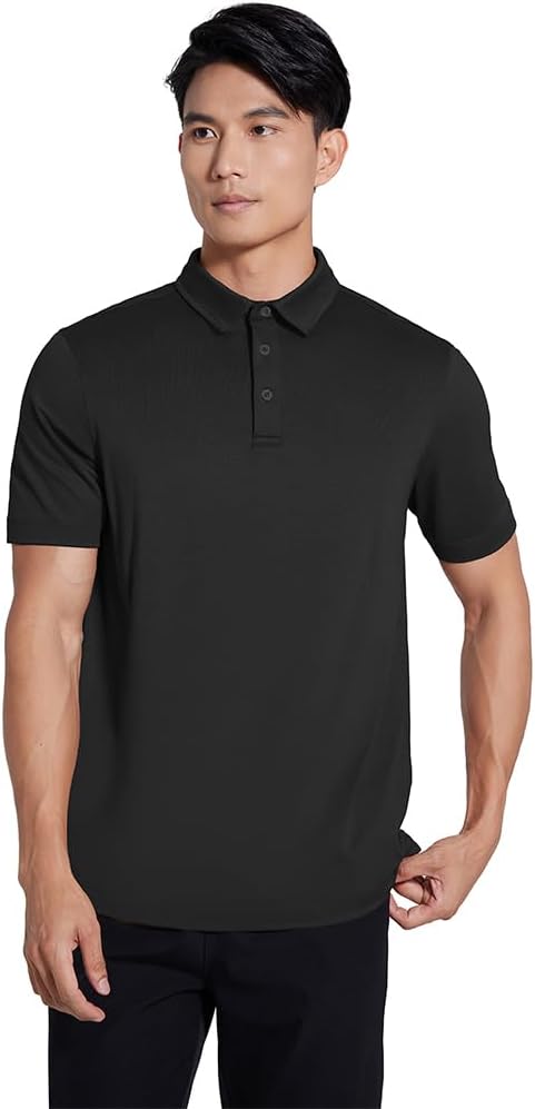 Men's Golf Polo Shirt Short Sleeve, Quick-Dry & Anti-Odor Stretch Fabric, UPF 50+ Golf Tennis Casual Wear - Image 4