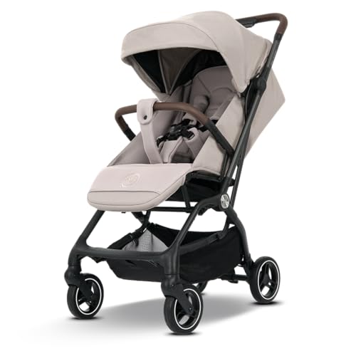 my junior® Buggy PICO³ | bis 22kg | Einhand AutoFold-Klappmechanismus | Ergonomische Liegeposition nach IGR e.V. | großes Sonnenverdeck UV50+ | Handgepäckmaß | 2 Belüftungsfenster - Chai Latte