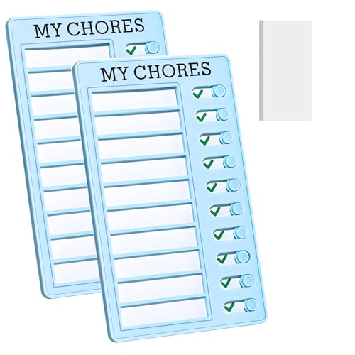 タスク管理ボード 業務用2個+カード20枚 高剛性ABS スケジュール可視化 オフィス 勉強 目標達成 時間管理 旅行 持ち運び 学生 MYCHORES 青です