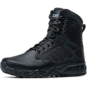 CQR Men’s Military Tactical Boots, Lightweight 6 Inches Combat Boots, Durable EDC Outdoor Work Boots, Response 6 – Zip Black, 12
