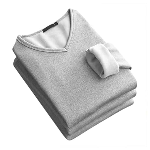 Cocila Thermal Underwear Plus Velvet V Neck Bottoming Shirt Thickened Men'S Top Comfy Sweatshirts For Men (Grey, Xxxl) Christmas Junmerss 3Xl Mens Smart Hoodie Junmers Sports Sweatshirt Xxxl Zip