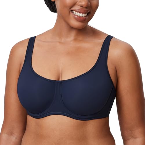 Image of DELIMIRA Women's Confishape Full Coverage Bras | Outside Underwire, No Padding Unlined, Full Coverage, Plus Size, Supportive, Tshirt Bra