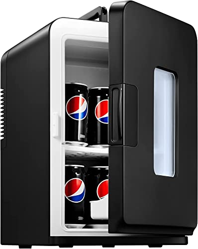 Price comparison product image NORTHCLAN Mini Fridge for Bedrooms 15L,  Small Drinks Fridge with ECO Quiet Mode for Skincare,  Food,  Office or Car,  AC / DC 12V Powered