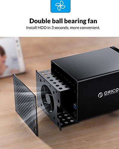 Orico 4 Bay Hdd Raid Enclosure Usb External Hard Drive Enclosure Aluminum Magnetic Sata Iii Disk Storage Case Tool-Free For 2.5/3.5 Ssd Hdd Support 64Tb(4X16Tb) For Data Backup Nas Expansion Ns400Ru3 #TOP2