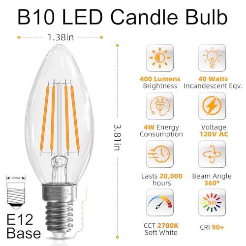 Ampoule LED E12 à intensité variable IRC 90+ blanc doux lot de 24 - 2