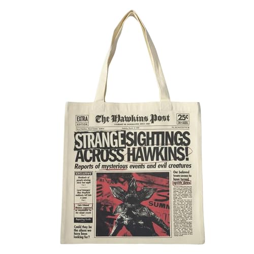 Bolsa shopping Stranger Things reutilizable para compra diaria – Bolsa shopping Stranger Things de tela resistente y ligera