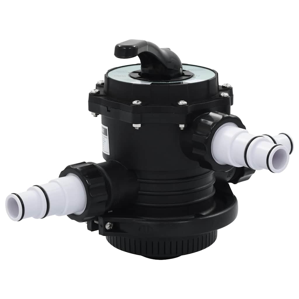 Wielokierunkowy zawór do filtra piaskowego ABS 1,5 cala 6 drożności, montaż nasadowy z przyłączem 38 mm, wziernik, 3 armatury, do filtrów basenowych, płukania wstecznego, filtrowania i