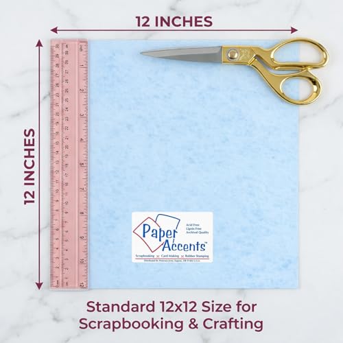 Papier bleu boucher Accent 12x12 d'exception 80# pour projets de luxe