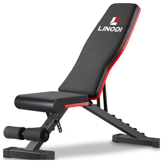LINODI Weight Bench, Adjustable Strength Training Benches for Full Body Workout, Multi-Purpose Foldable Incline Decline Home Gym Bench