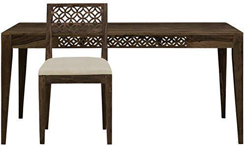Image of SHRI MINTU'S ART Solid Sheesham Wood Dining Table 6 Seater | Six Seater Dinning Table with 6 Chairs for Home | Dining Room Sets for Kitchen & Restaurants | Chairs with Cushion | Rosewood, Walnut