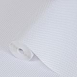 Hersvin Schubladenmatte 60cmx500cm Schubladeneinlage Eva Schrankpapier Nicht Klebende Wasserfest Unterlage Teppich für Küchenschränke Regalschrank (Weiß Punkt)