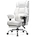 GTPLAYER Gaming Stuhl, breiter Bürostuhl mit Taschenfeder, Ergonomischer PC-Stuhl, Verstellbarer und Drehbarer Schreibtischstuhl mit Fußstütze, Kunstleder, 180KG weiß