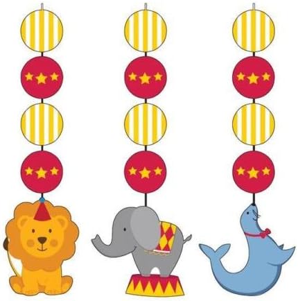 Creative Party Circus Time! Hanging Party Dangler Decorations (3 Pack)