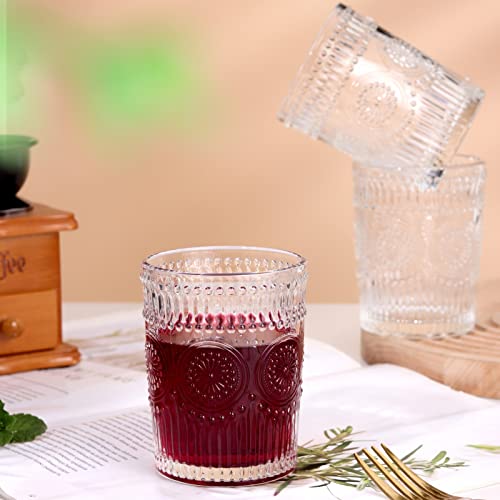 Amzcku Vintage Drinking Glass Set Of 4, 10 Oz - For Cocktails, Mixed Drinks, Whiskey, Beverage, Water, Milk And Juice… #TOP3