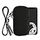 kwmobile Handytasche für Smartphones XS - 3,5/4 - Neopren Handy Hülle Schwarz mit Kordel - Handy Tasche mit Handykette 12,5 x 6,5 cm Innenmaße
