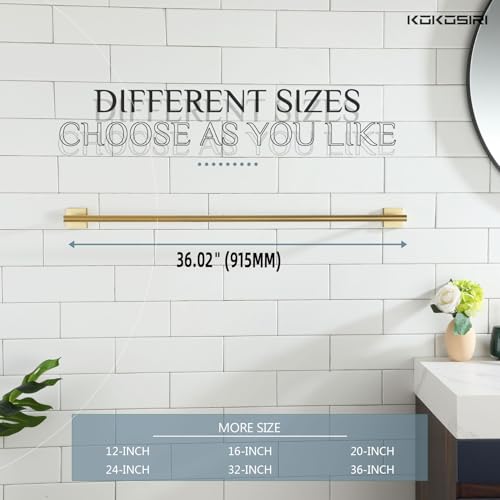 Image of KOKOSIRI Bathroom Towel Bar 36'' Towel Holder for Bath Kitchen Wall Mount Towel Rails 36 Inch Brushed Gold Stainless Steel B4005BG-L36