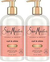 Shea Moisture Coconut and Hibiscus Curl and Shine Conditioner, 384 ml (Pack of 2)