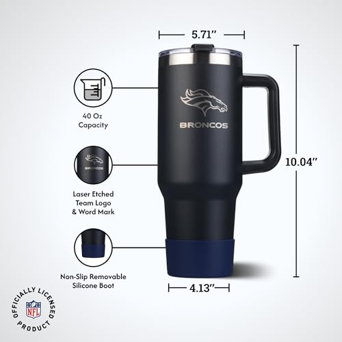 Image of The Memory Company Officially Licensed NFL - Denver Broncos 46oz Game Day Tumbler with Laser Engraved Team Logo