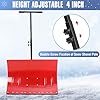 Snow Shovel with Wheels,29.1" W x 19.3" H Heavy Duty Snow Pusher for Driveway,Ergonomic Snow Pusher Shovel with Snow Removal Adjustable Angle & Height Handle for Driveway, Pavement