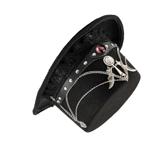 Chapeau haut-de-forme punk fait main avec engrenages pour cosplay haut de gamme