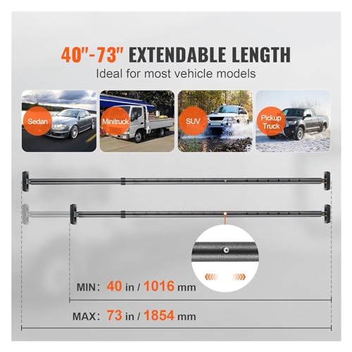 Barres de toit réglables de 40" à 73" haute résistance - 4