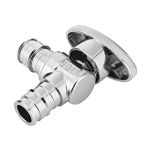 5-Pack Efield 1/4 Turn Angle Stop Valve Pex-A Cold Expansion 1/2" Pex X 1/2" Pex Chrome Plated Brass, Astm F1960 #TOP7