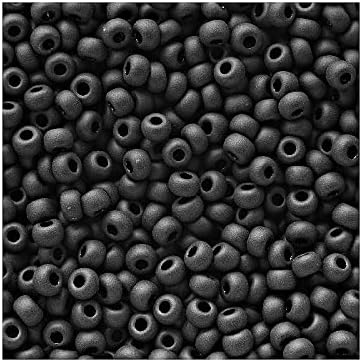 8.82oz Rocailles PRECIOSA Seed Beads 11/0 (Approx. 2.1 mm), Jet Black mat
