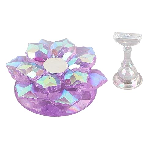 Dioche Ons Tips Holder Magnetic Nail Tips Stand Holder - Versatile DIY Nail Practice Display Tool with Elegant Base for Home and Salon Use (#2)