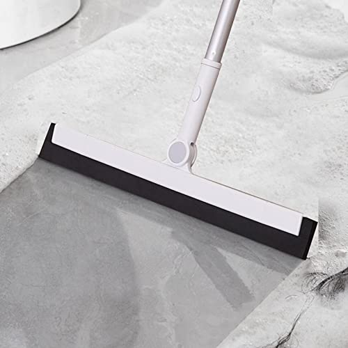 Multifunction Magic Broom, 2-in-1 Long Handle Bathroom Floor Silicone Squeegee-180° Rotate Wet and Dry Sweeper for Tile/Mirror/Wall Cleaning The Surface Remove Dirt and Hair A2 Sponge Strip Cover