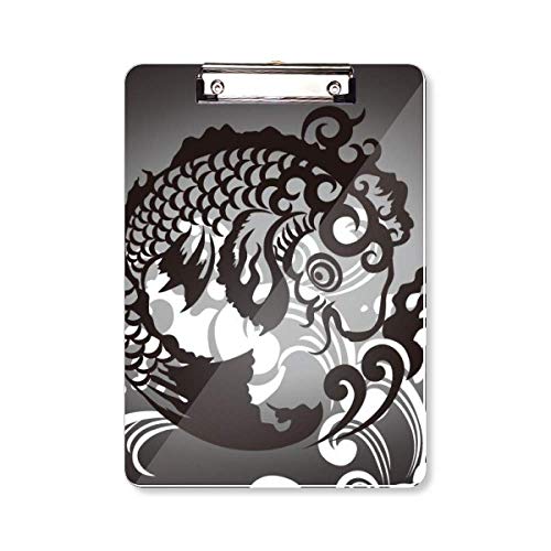 Planchette à pince A4 motif vague porte-bloc rigide de bureau et support d'écriture marin