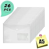 Pack von 36 dokumententasche brieftasche format A5 in Standard in hellen Farben (rot, klar, grün, gelb, lila blau); Pack von 36 PCS Wallets Ordner in 6 gemischten Clearview Farben wie gezeigt, 6 Stück für jede Farbe. ähnlich wie die verschiedenen Farben sind in der Tasche gut ineinander.